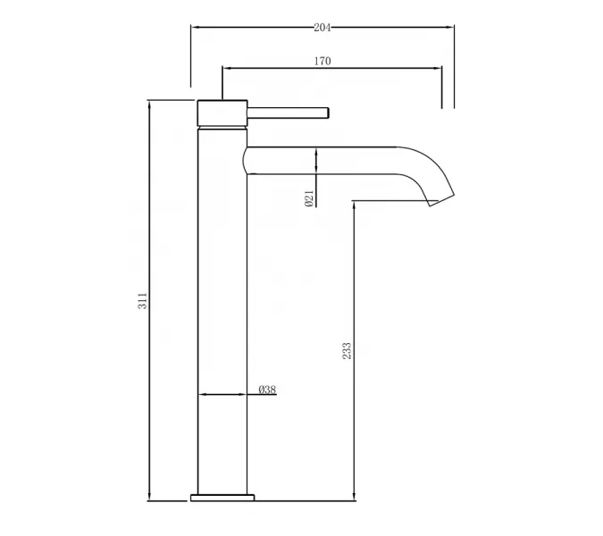 Смеситель ABBER Wasser Kreis 316 AF8111BST-L для накладной раковины, сталь брашированная, Выбрать цвет: Сталь брашированная, изображение 3
