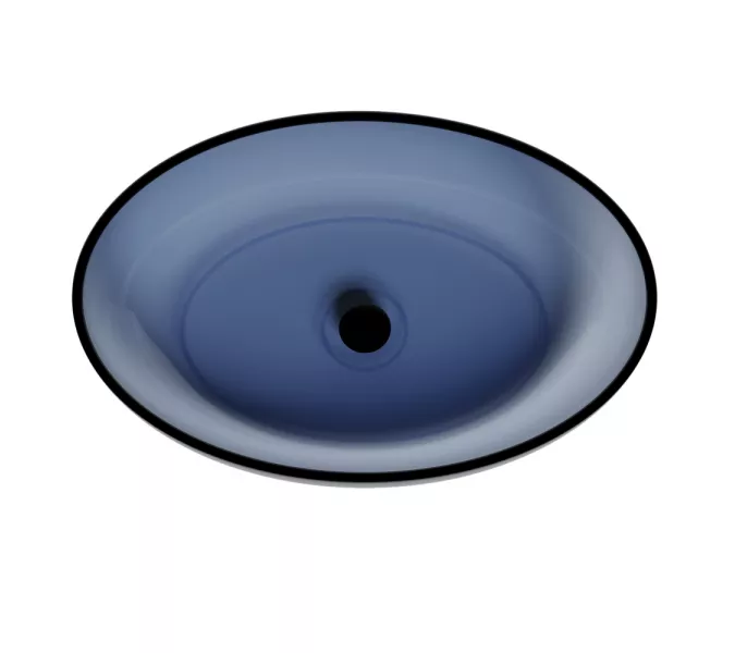 Раковина накладная прозрачная ABBER Kristall AT2801Saphir синяя, Выбрать цвет: Синий, изображение 3