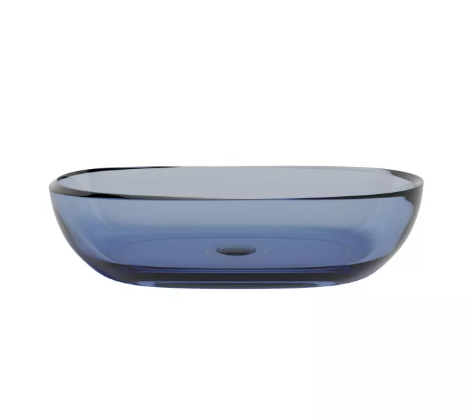 Раковина накладная прозрачная ABBER Kristall AT2805Saphir синяя, Выбрать цвет: Синий, изображение 4