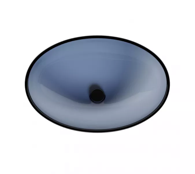 Раковина накладная прозрачная ABBER Kristall AT2802Saphir синяя, Выбрать цвет: Синий, изображение 3