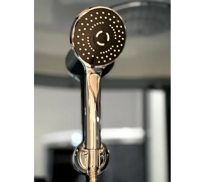 Душевая кабина асимметричная Timo STANDART T-1110/1120 L/R высокий поддон, Цвет стекла: тонированное, Выбрать цвет: Хром, Выбрать размер: 110x85, Ориентация: Левая, Комплектация: гидромассаж, изображение 7