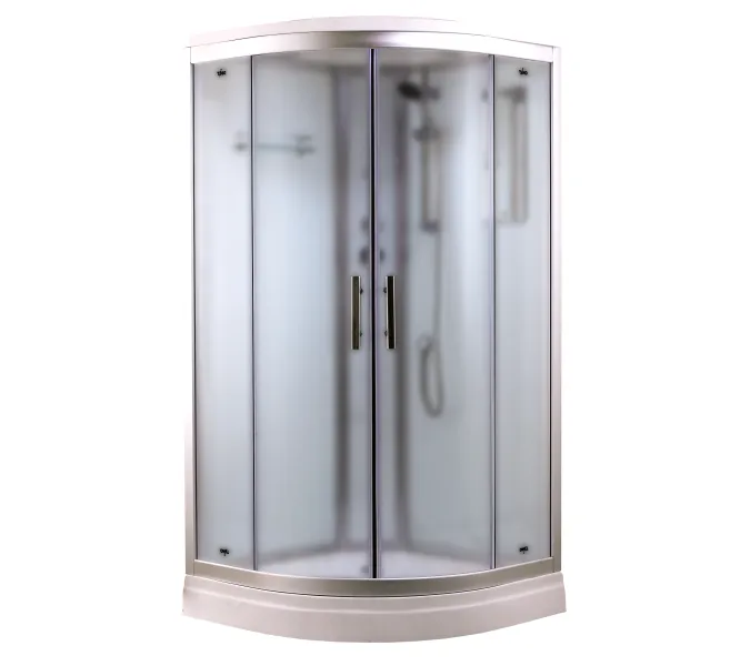 Душевая кабина четверть круга Timo Standart T-6609 Silver Fabric низкий поддон, Цвет стекла: матовое, Выбрать цвет: Хром, Выбрать размер: 90x90, Комплектация: без гидромассажа, изображение 2