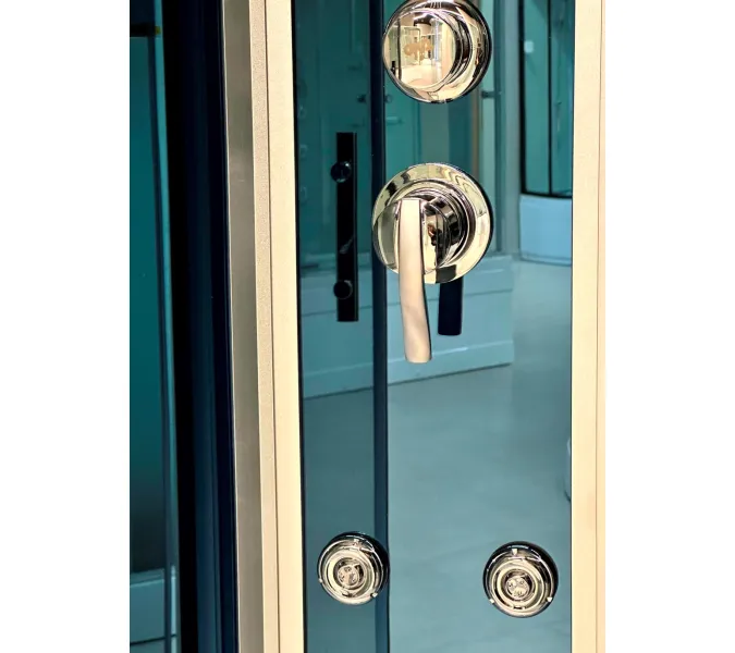 Душевая кабина четверть круга Timo STANDART T-1101/1109 низкий поддон, Цвет стекла: тонированное, Выбрать цвет: Хром, Выбрать размер: 100x100 , Комплектация: гидромассаж, изображение 2