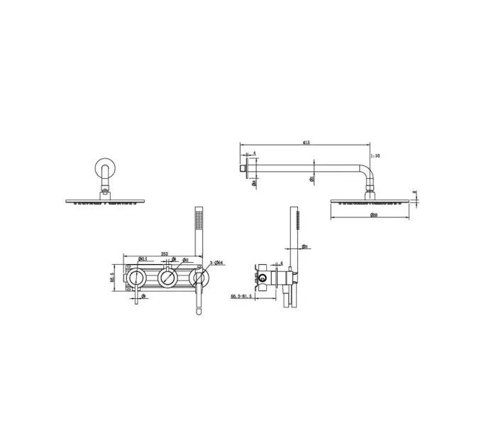 Душевая система ABBER Wasser Kreis 316 AF8118BG скрытого монтажа без излива, золото брашированное, Выбрать цвет: Золото брашированное, изображение 3
