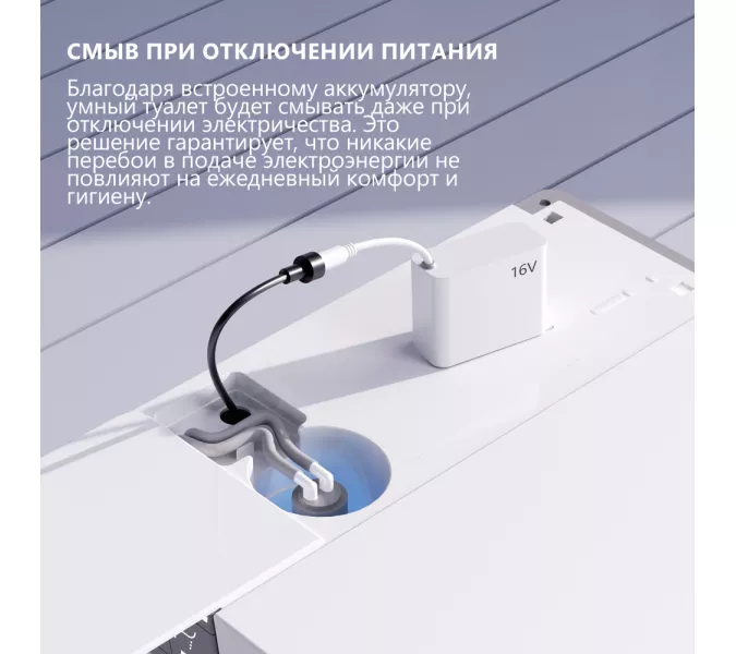 Электронный унитаз-биде ABBER Bequem AC1120S подвесной белый, изображение 13