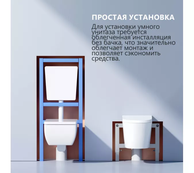 Электронный унитаз-биде ABBER Bequem AC1120S подвесной белый, изображение 16