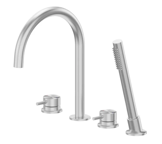 Смеситель ABBER Wasser Kreis 316 AF8113BST на борт ванны, сталь брашированная, Выбрать цвет: Сталь брашированная