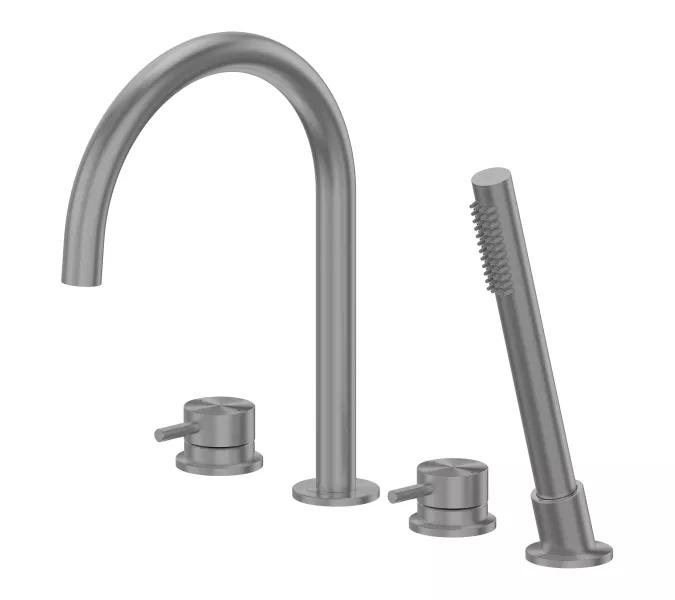 Смеситель ABBER Wasser Kreis 316 AF8113BGG на борт ванны, оружейная сталь брашированная, Выбрать цвет: Оружейная сталь