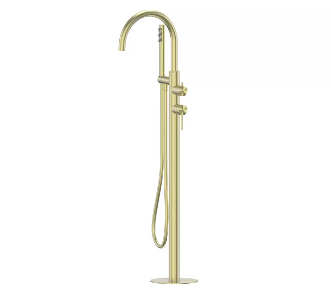 Смеситель ABBER Wasser Kreis 316 AF8115BG напольный для ванны, золото брашированное, Выбрать цвет: Золото брашированное