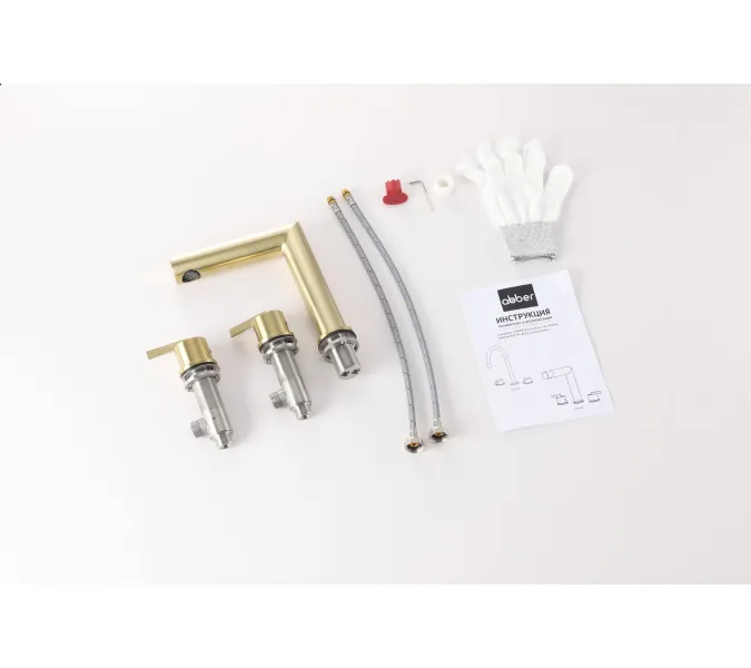 Смеситель ABBER Perfekte 316 AF8A08BG для раковины, золото брашированное, Выбрать цвет: Золото брашированное, изображение 2