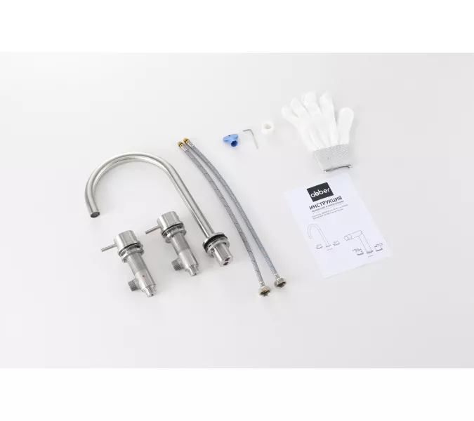 Смеситель ABBER Wasser Kreis 316 AF8108BST-M для раковины, сталь брашированная, Выбрать цвет: Сталь брашированная, изображение 2