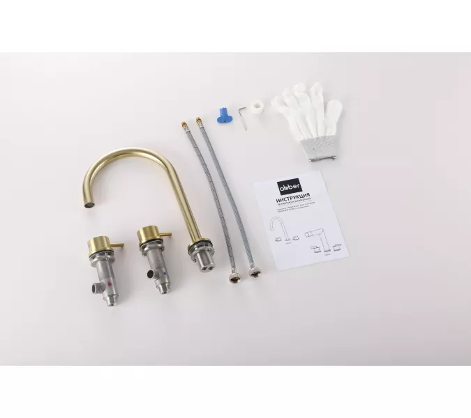 Смеситель ABBER Wasser Kreis 316 AF8108BG-M для раковины, золото брашированное, Выбрать цвет: Золото брашированное, изображение 2