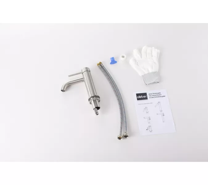 Смеситель ABBER Wasser Kreis 316 AF8110BST для раковины, сталь брашированная, Выбрать цвет: Сталь брашированная, изображение 2