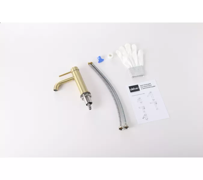 Смеситель ABBER Wasser Kreis 316 AF8110BG для раковины, золото брашированное, Выбрать цвет: Золото брашированное, изображение 2