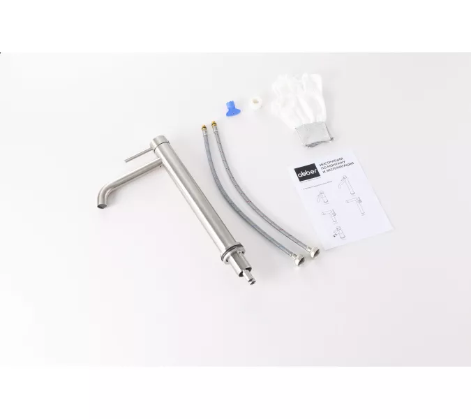 Смеситель ABBER Wasser Kreis 316 AF8111BST-L для накладной раковины, сталь брашированная, Выбрать цвет: Сталь брашированная, изображение 2