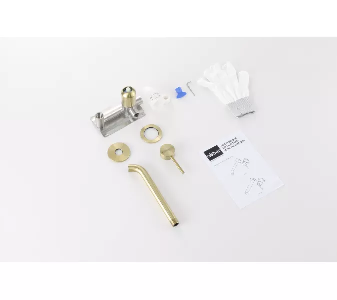 Смеситель ABBER Wasser Kreis 316 AF8112BG-M для раковины скрытого монтажа, золото брашированное, Выбрать цвет: Золото брашированное, изображение 2