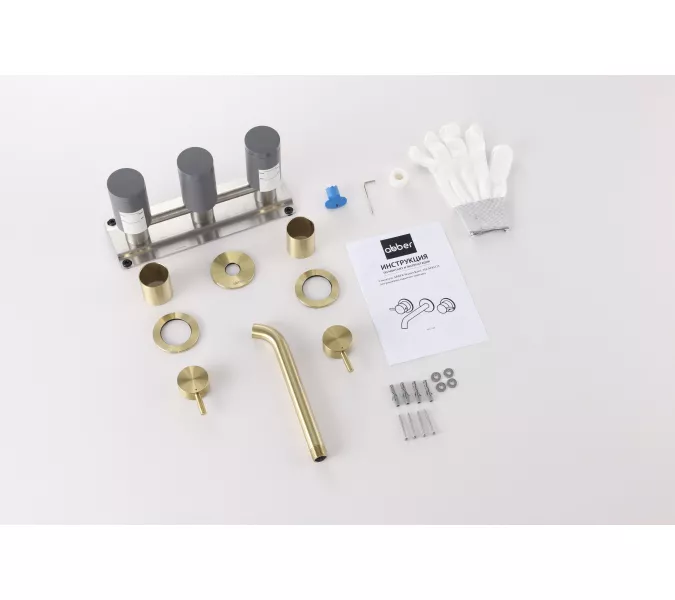 Смеситель ABBER Wasser Kreis 316 AF81123BG-L для раковины скрытого монтажа, золото брашированное, Выбрать цвет: Золото брашированное, изображение 2