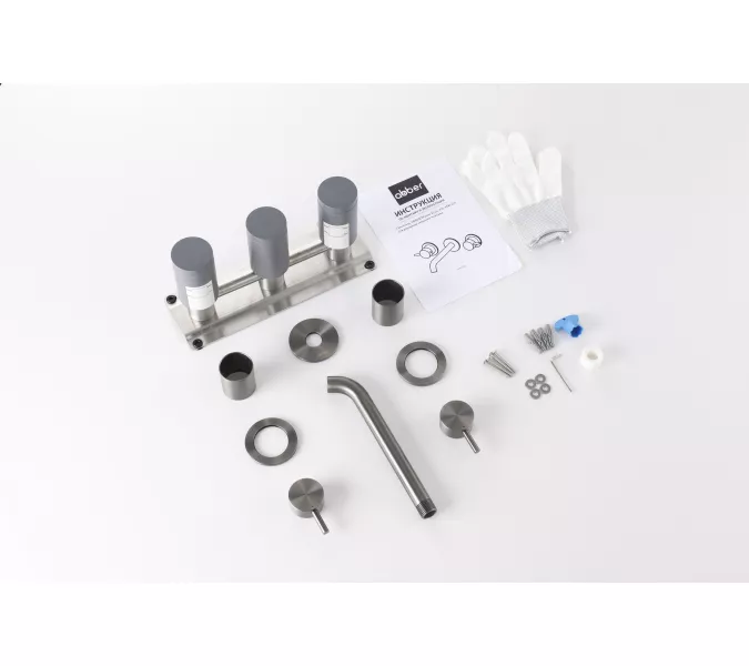 Смеситель ABBER Wasser Kreis 316 AF81123BGG-L для раковины скрытого монтажа, оружейная сталь брашированная, Выбрать цвет: Оружейная сталь, изображение 2