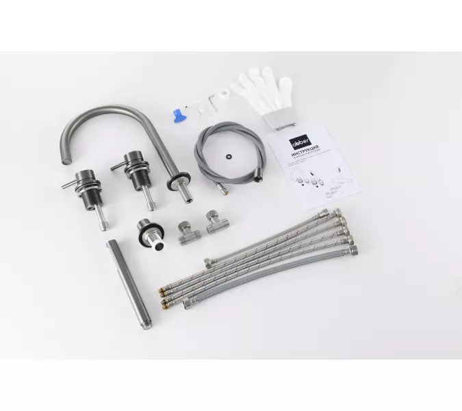 Смеситель ABBER Wasser Kreis 316 AF8113BGG на борт ванны, оружейная сталь брашированная, Выбрать цвет: Оружейная сталь, изображение 2