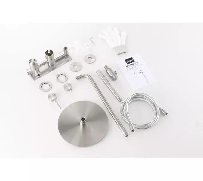 Душевая система ABBER Wasser Kreis 316 AF8118BST скрытого монтажа без излива, сталь брашированная, Выбрать цвет: Сталь брашированная, изображение 2