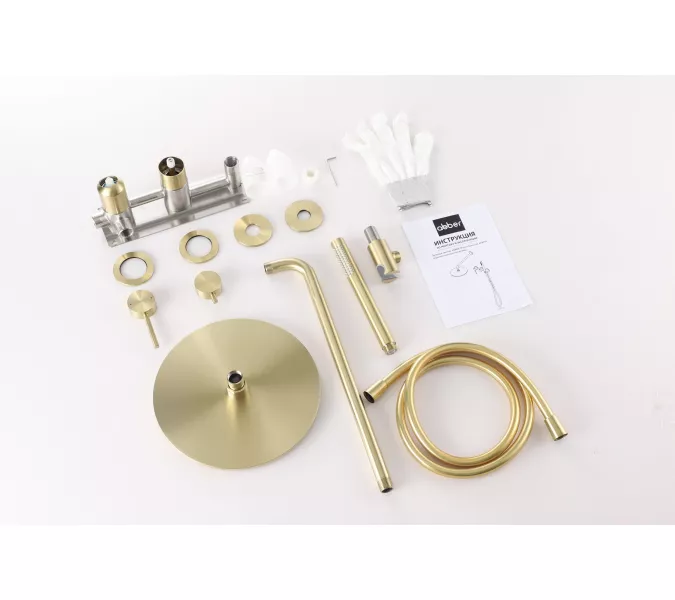 Душевая система ABBER Wasser Kreis 316 AF8118BG скрытого монтажа без излива, золото брашированное, Выбрать цвет: Золото брашированное, изображение 2