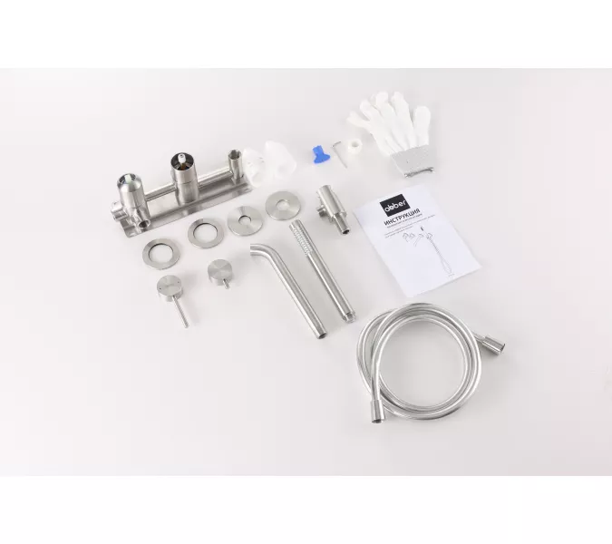 Смеситель ABBER Wasser Kreis 316 AF8130BST для ванны скрытого монтажа, сталь брашированная, Выбрать цвет: Сталь брашированная, изображение 2