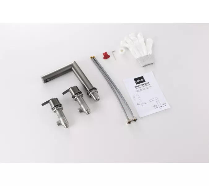 Смеситель ABBER Perfekte 316 AF8A08BST для раковины, сталь брашированная, Выбрать цвет: Сталь брашированная, изображение 2