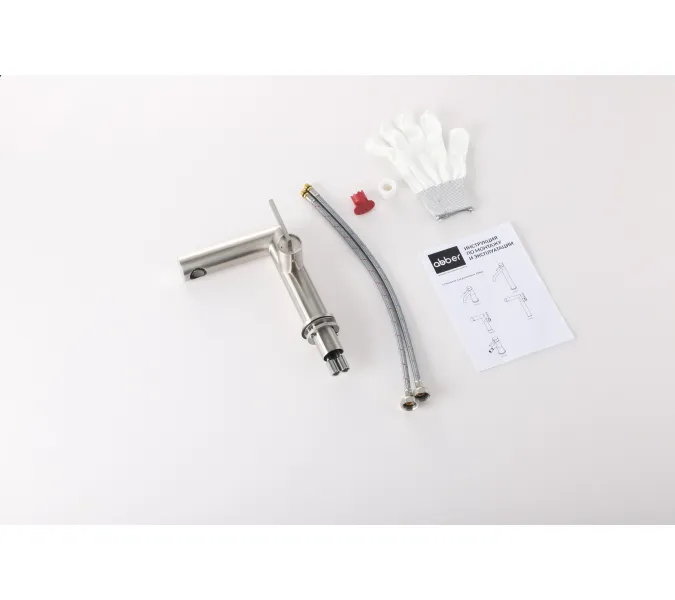 Смеситель ABBER Perfekte 316 AF8A10BST для раковины, сталь брашированная, Выбрать цвет: Сталь брашированная, изображение 2