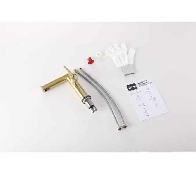 Смеситель ABBER Perfekte 316 AF8A10BG для раковины, золото брашированное, Выбрать цвет: Золото брашированное, изображение 2