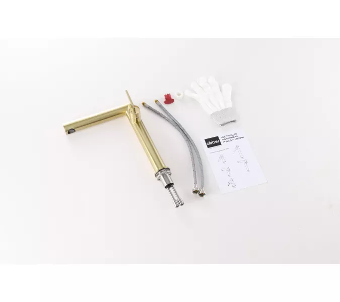 Смеситель ABBER Perfekte 316 AF8A11BG-L для раковины, золото брашированное, Выбрать цвет: Золото брашированное, изображение 2