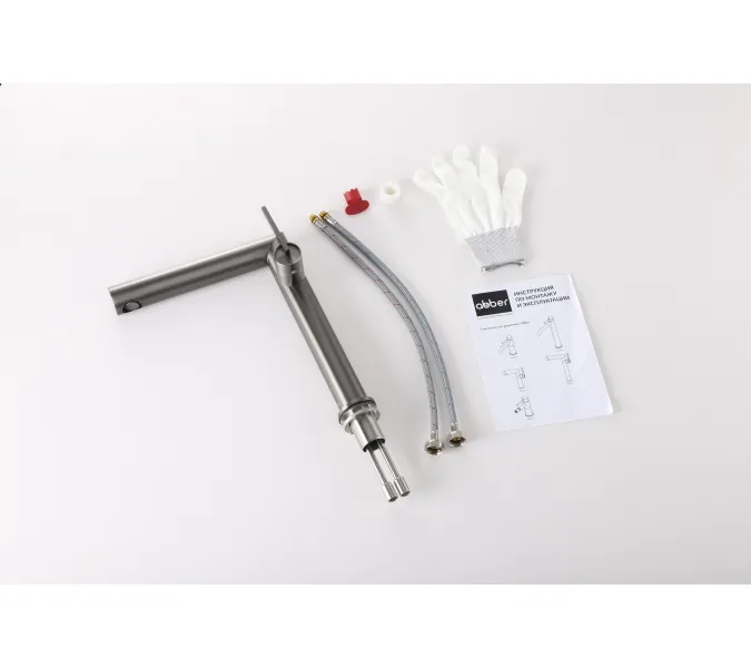 Смеситель ABBER Perfekte 316 AF8A11BGG-L для раковины, оружейная сталь брашированная, Выбрать цвет: Оружейная сталь, изображение 2