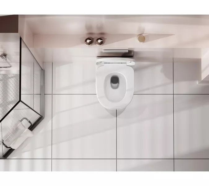 Унитаз ABBER Rechteck AC1218 подвесной белый, безободковый, смыв торнадо и струйный смыв, изображение 5