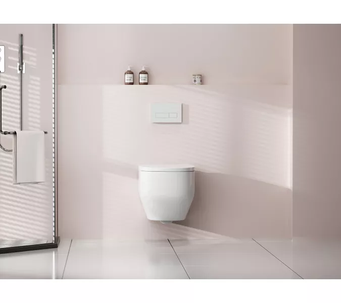 Унитаз ABBER Rechteck AC1218 подвесной белый, безободковый, смыв торнадо и струйный смыв, изображение 2