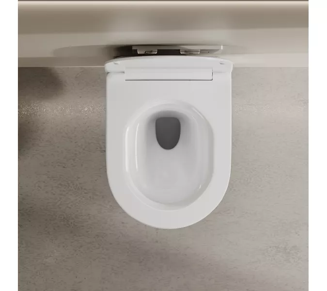 Унитаз ABBER Bequem AC1129 подвесной белый, безободковый, смыв торнадо, изображение 5