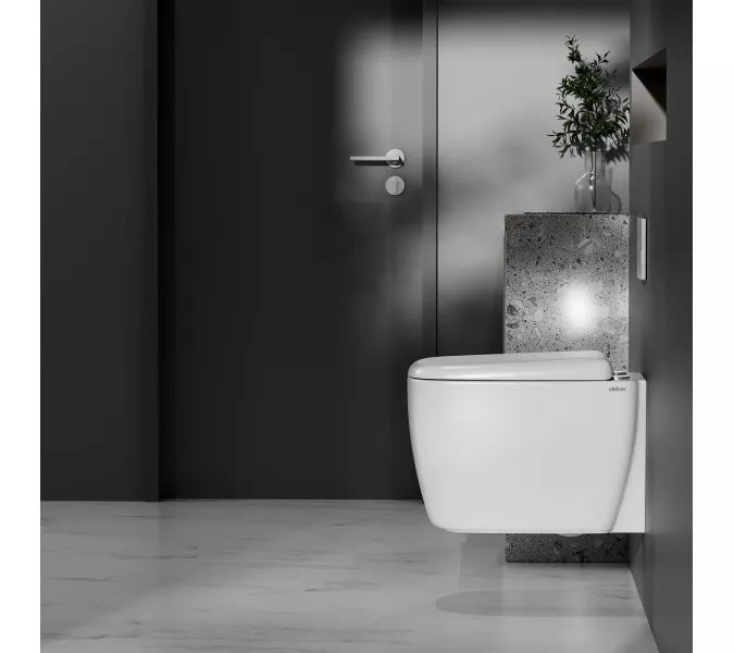 Унитаз ABBER Rechteck AC1217 подвесной белый, безободковый, смыв торнадо, изображение 6