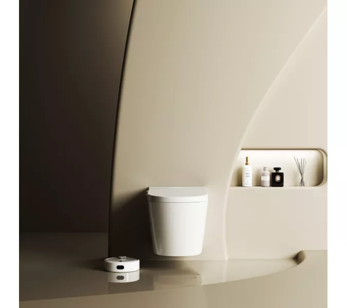 Комплект ABBER подвесной электронный унитаз-биде Bequem AC1123SR с инсталляцией AC0101P2, изображение 8