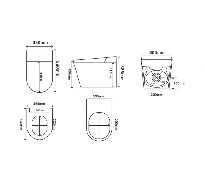 Комплект ABBER подвесной электронный унитаз-биде Bequem AC1123SR с инсталляцией AC0101P2, изображение 17