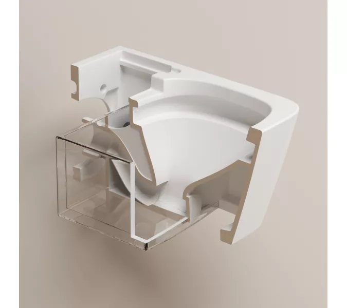 Комплект ABBER подвесной электронный унитаз-биде Rechteck AC1215S с инсталляцией AC0101P2, изображение 10