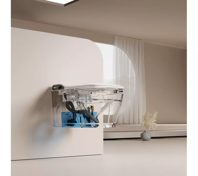 Комплект ABBER подвесной электронный унитаз-биде Rechteck AC1215S с инсталляцией AC0101P2, изображение 18