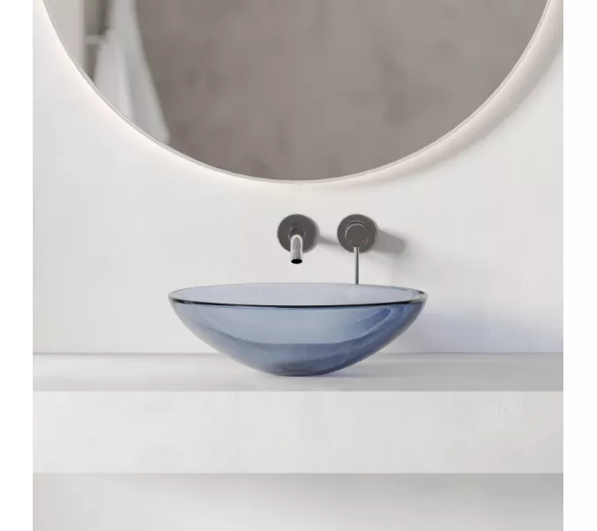 Раковина накладная прозрачная ABBER Kristall AT2802Saphir синяя, Выбрать цвет: Синий, изображение 5