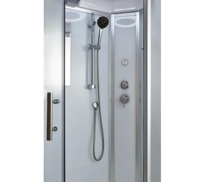 Душевая кабина четверть круга Timo Standart T-6609 Silver Fabric низкий поддон, Цвет стекла: матовое, Выбрать цвет: Хром, Выбрать размер: 90x90, Комплектация: без гидромассажа, изображение 3