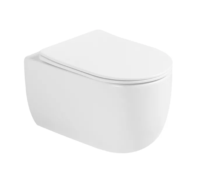 Унитаз ABBER Bequem AC1104TMW подвесной белый матовый, безободковый, смыв торнадо, Выбрать цвет: Белый матовый