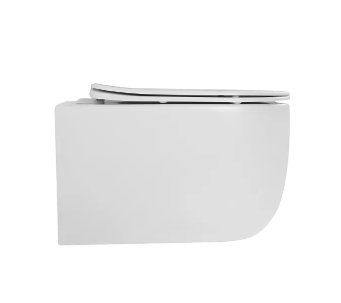 Унитаз ABBER Bequem AC1104TMW подвесной белый матовый, безободковый, смыв торнадо, Выбрать цвет: Белый матовый, изображение 2