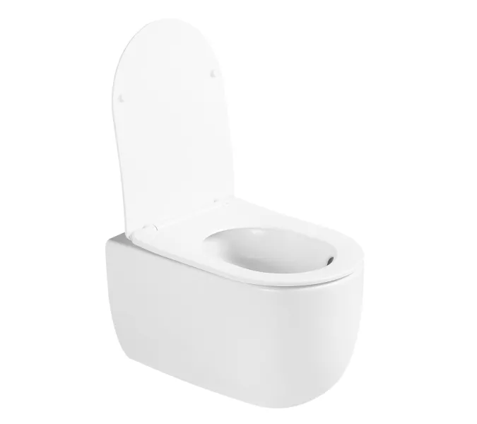 Унитаз ABBER Bequem AC1104TMW подвесной белый матовый, безободковый, смыв торнадо, Выбрать цвет: Белый матовый, изображение 5
