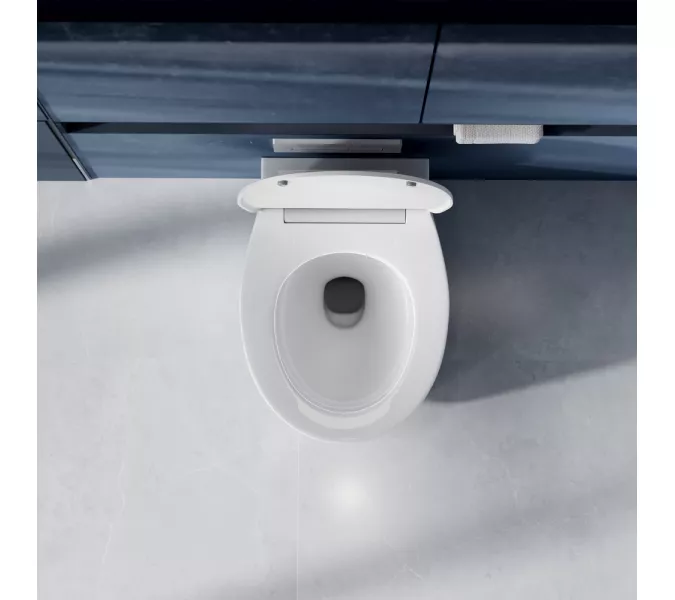 Унитаз ABBER Bequem AC1127 подвесной белый, безободковый, смыв торнадо и струйный смыв, изображение 4