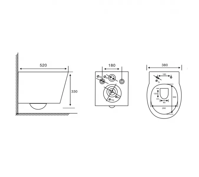 Унитаз ABBER Bequem AC1127 подвесной белый, безободковый, смыв торнадо и струйный смыв, изображение 9