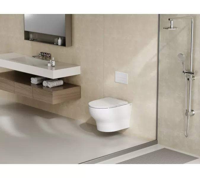 Унитаз ABBER Bequem AC1128 подвесной белый, безободковый, смыв торнадо, изображение 2