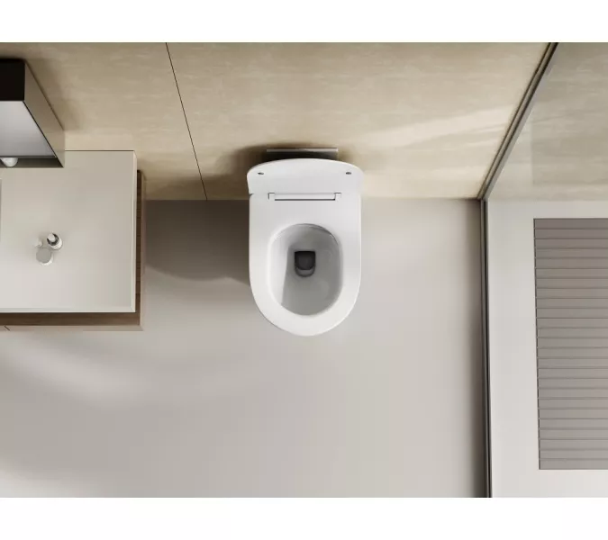 Унитаз ABBER Bequem AC1128 подвесной белый, безободковый, смыв торнадо, изображение 5