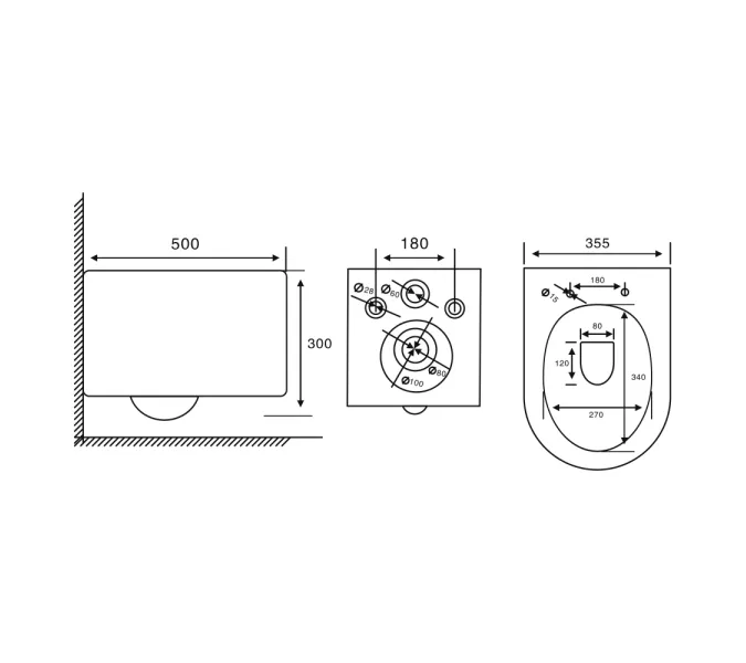 Унитаз ABBER Bequem AC1129 подвесной белый, безободковый, смыв торнадо, изображение 7