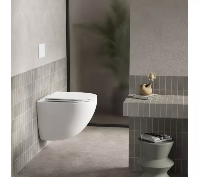 Унитаз ABBER Bequem AC1131TC подвесной белый, безободковый, смыв торнадо, с закрытым дном, изображение 3